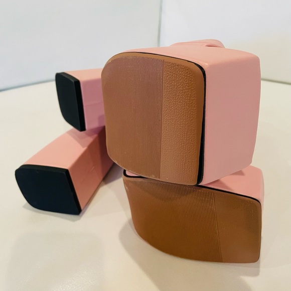 NWT blush pink Barbie baby crystal square buckle open square toe platforms 8 /39 - Picture 5 of 10